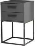 Nachttisch mit Schubladen graphit 40 x 39 cm - SUNA