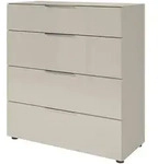 Kommode 4 Schubladen Beige-Kaschmir - Glas - 90 cm - SANTORIN