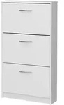 Schuhschrank wei&szlig; 59 x 105 cm - 3-t&uuml;rig - STEP