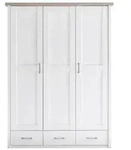 Kleiderschrank Pinie wei&szlig; - Tr&uuml;ffel - 148 cm - Landhaus LUCA