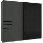 Schwebet&uuml;renschrank graphit - schwarz - Glasfront - 225 cm - SAIGON