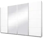 Schwebet&uuml;renschrank wei&szlig; Spiegel - 271 cm - rauch - SYNCRONO-A