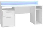 Gaming Tisch Computerschreibtisch 160 cm wei&szlig; - LED - TEZAUR