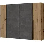 Kleiderschrank Artisan Eiche - grau - 270 cm - Schwebet&uuml;ren - NARAGO