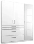 Kleiderschrank mit Spiegel - wei&szlig; hochglanz - 136 cm - rauch - Homburg