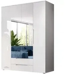 Kleiderschrank mit Spiegel - wei&szlig; hochglanz - 160 cm - SPICE