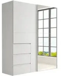 Schwebet&uuml;renschrank wei&szlig; mit Spiegel 170 cm 2-t&uuml;rig - WINN