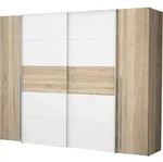 Kleiderschrank Sonoma Eiche - wei&szlig; - 270 cm - Schwebet&uuml;ren - NARAGO