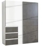 Schwebet&uuml;renschrank wei&szlig;-grau 170 cm - Kleiderschrank - WINN