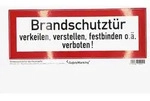 Aufkleber Brandschutzt&uuml;r, Hinweis f&uuml;r die Feuerwehr Brandschutzt&uuml;r verkeilen,