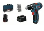 Bosch Akku-Bohrschrauber Bosch GSR 12V-15 in Tasche 12,0V/2x2,0Ah + 25-tlg.