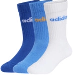 adidas Kids LIN Crew 3er Pack Socken M&auml;dchen|Jungen blau