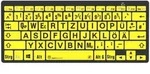 LogicKeyboard PC Bluetooth Gro&szlig;druck-Tastatur Schwarz auf Gelb, Mini Layout