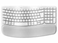 Logitech WAVE KEYS, weiß - Kabellose ergonomische Tastatur mit gepolsterter
