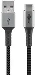Goobay USB-C auf USB-A mit Metallsteckern, grau, 1m