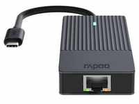 Rapoo USB-C Multiport Adapter, 8-in-1 grau Dockingstation