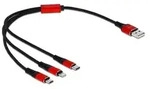 Delock USB Ladekabel 3 in 1 Typ-A zu LightningTM / Micro USB / USB Type-CTM 30 cm