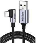UGREEN Gewinkeltes USB-C zu USB-A Data Kabel 1m, schwarz