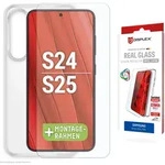 DISPLEX Real Glasschutzfolie + Handyh&uuml;lle Samsung Galaxy S24/S25