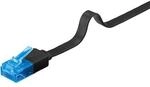 Goobay 1m CAT 6 A Flach-Patchkabel, U/UTP, Schwarz