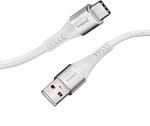 Intenso USB-Kabel A315C Nylon 1,5m wei&szlig;, USB-A und USB-C Anschluss, unterst&uuml;tzt