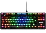 Sharkoon Crystal Shark Gaming Tastatur - TKL Layout, transparente Tastenkappen aus