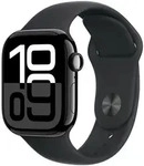 Apple Watch S10 Diamantschwarz Aluminium Sport Band Schwarz- S/M GPS 42mm...