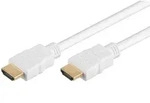 Goobay 3m HDMI Kabel 2.0 mit Ethernet, wei&szlig; 4K 2160p, bis zu 18Gbit/s, vergoldete