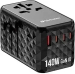 VERBATIM GAN III UNIVERSAL Reiseadapter UTA-10 mit 2 X USB-C PD 140W & QC 4+ / 2 X