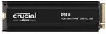 Crucial P310 Heatsink SSD 1TB M.2 2280 PCIe Gen4 NVMe