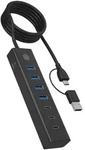 Icy Box 7-Port USB 3.2 Gen 1 Hub 3x USB Type-C 4x USB Type-A