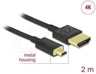 Delock Kabel High Speed HDMI mit Ethernet HDMI-A Stecker HDMI Micro-D Stecker 3D 4K 2