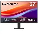 LG 27U421A-B Office Monitor - FHD VA Curved Display, 100HZ USB-C 15 Watt PD