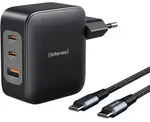 Intenso GaN 100 W Power Adapter Set W100ACC+C520C 100 Watt Netzteil, Zwei USB-C Ports