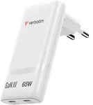 Verbatim Fold ́n ́ Go GaN Charger 65W EU plug White