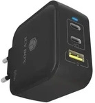 Icy Box 3Port 65W GaN Ladeger&auml;t mit PD 3.0 2x USB Type-C 1x USB