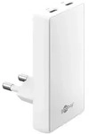 Goobay USB-C&trade; PD GaN Dual-Schnellladeger&auml;t 90&deg; Flat (65 W) wei&szlig;