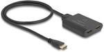 Delock HDMI Switch 2 x HDMI in zu 1 x HDMI out 8K 60 Hz mit integriertem Kabel 50 cm