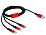Delock USB Ladekabel 3 in 1 f&uuml;r Lightning/Micro USB/USB-C, 1m