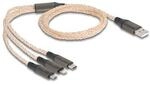Delock USB RGB Ladekabel 3 in 1 Typ-A zu Lightning&trade; / Micro USB / USB Type-C&trade;