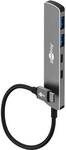 Goobay Slim 4-Port USB-Hub, USB-C&trade; auf USB-C&trade;/USB-A, 5 Gbit/s