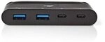 Nedis USB-Adapter USB 3.2 USB Type-C&trade; 2x USB Type-A / 2x USB Type-C&trade;, Schwarz