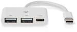 Nedis USB-Hub 1x USB-C&trade; 1x USB-C&trade; - 2x USB 2.0 A, 3-Port port(s),...