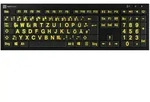 LogicKeyboard PC Nero Slimline Gro&szlig;druck-Tastatur Gelb auf Schwarz, Inklusive