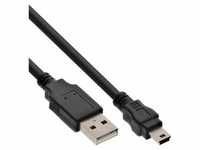 InLine® USB 2.0 Mini-Kabel, USB A Stecker an Mini-B Stecker (5pol.), schwarz,...