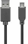 1,8m Goobay USB 2.0 Kabel, schwarz Stecker Typ A -> Stecker Typ Micro-B