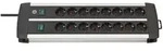 Brennenstuhl Premium-ALU-Line DUO 2x8fach sw *DE* 3m H05VV-F3G1,5 mit 2 Schaltern