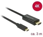 Delock USB Typ-C Stecker < HDMI Stecker (DP Alt Mode) 4K 30Hz, 3m, schwarz
