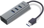 i-tec USB 3.0 Metal 3-Port HUB mit Gigabit RJ45 LAN Adapter