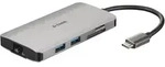 D-Link 8-In-1 USB-C Hub DUB-M810 3x USB 3.0, 1x HDMI, 1x USB-Typ C/Thunderbolt 3, 1x